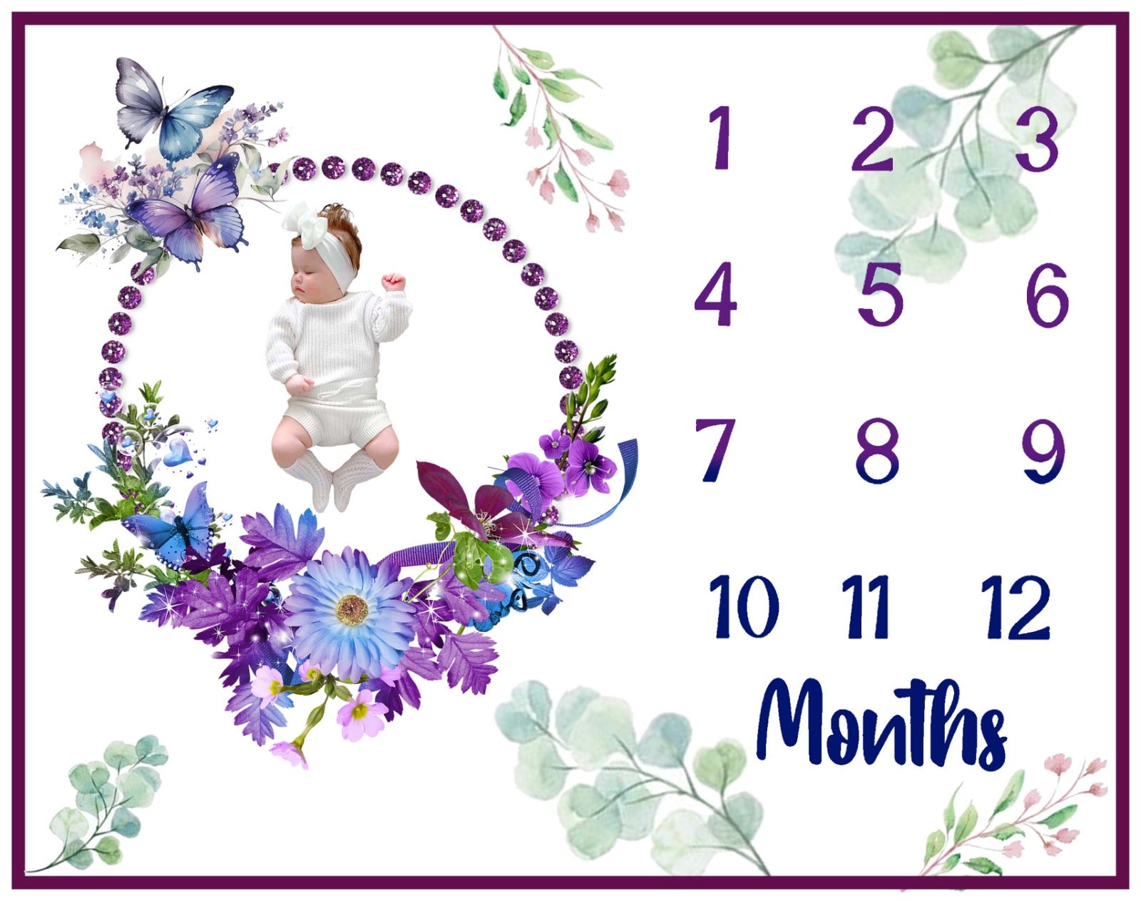 Baby Monthly Milestone Blanket | 1 to 12 Months | Best for Newborn Boy & Girl 