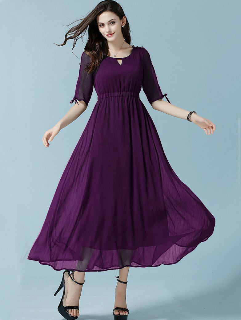 Purple Faux Blooming Staylish Kurti 