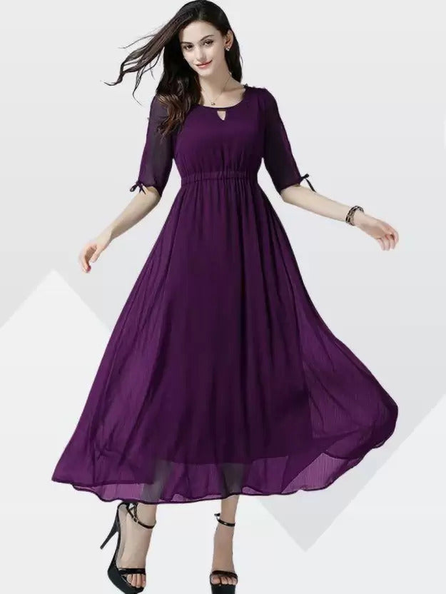 Purple Faux Blooming Staylish Kurti 