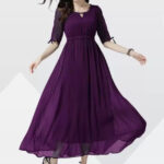 Purple Faux Blooming Staylish Kurti 