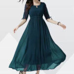Green Faux Blooming Staylish Kurti 