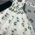 White Color Printed Anarkali Kurta Set 