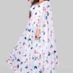 White Printed Georgette Anarkali Kurta Suit 