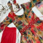 Red Color Printed Anarkali Kurta Set 