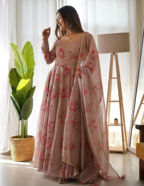 Multi Color Printed Anarkali Kurta Set 