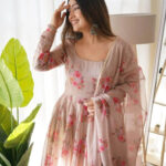 Multi Color Printed Anarkali Kurta Set 