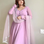 Pink Faux Georgette Heavy Flare Anarkali Kurta Sets 