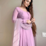 Pink Faux Georgette Heavy Flare Anarkali Kurta Sets 