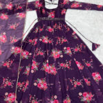 Purple Color Printed Anarkali Kurta Set 