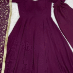 Purple Color Sequence Embrodery Work Anarkali Kurta Set 