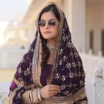 Purple Faux Georgette Sequence Embroidery Work Full Flare Anarkali Suit 