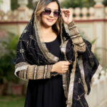 Black Color Sequence Embrodery Work Anarkali Kurta Set 