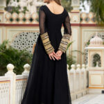 Black Color Sequence Embrodery Work Anarkali Kurta Set 