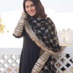 Black Faux Georgette Sequence Embroidery Work Full Flare Anarkali Suit 