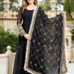 Black Color Sequence Embrodery Work Anarkali Kurta Set 