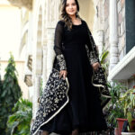 Black Color Sequence Embrodery Work Anarkali Kurta Set 