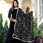 Black Color Sequence Embrodery Work Anarkali Kurta Set 