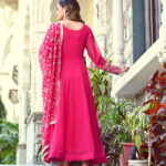 Rani Color Sequence Embrodery Work Anarkali Kurta Set 