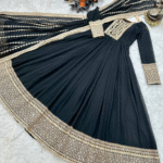 Fancy Sequence Coding Embrodery Work Anarkali Kurtaset With Dupatta 
