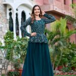 Fancy Embrodery Sequence Fox Blooming Georgette Lahenga Choli 