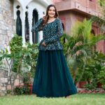 Fancy Embrodery Sequence Fox Blooming Georgette Lahenga Choli 