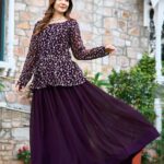 Fancy Embrodery Sequence Fox Blooming Georgette Lahenga Choli 