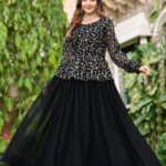 Fancy Embrodery Sequence Fox Blooming Georgette Lahenga Choli 