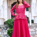 Fancy Embrodery Sequence Fox Blooming Georgette Lahenga Choli 