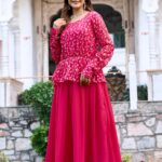 Fancy Embrodery Sequence Fox Blooming Georgette Lahenga Choli 