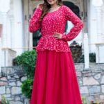Fancy Embrodery Sequence Fox Blooming Georgette Lahenga Choli 