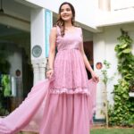 Fancy Womens Ethnics Pink Anarkali Kurtaset With Dupatta 